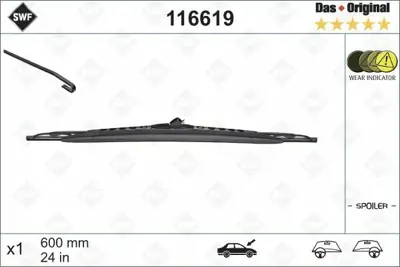 VALEO 116619 Silecek Supurgesi 650 - 400mm (Muz Tip) Corsa D (Swf) A1688201245