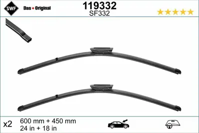 VALEO 119332 Silecek Supurgesı 600 - 450mm (Muz Tıp) Megane Iı (Swf) 51757532