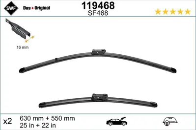 VALEO 119468 Silecek Supurgesi (630mm) E-Class W210 98>02 S210 97>03 5NB998002
