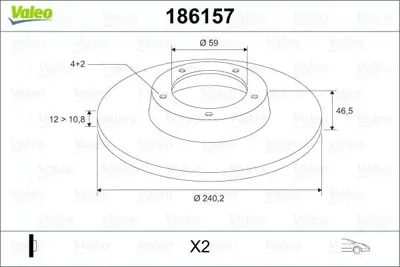 VALEO 186157 Fren Dıskı Ön 71738423