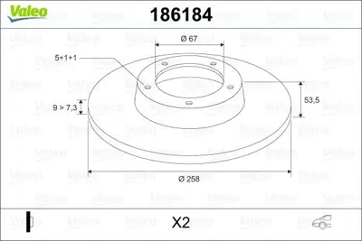 VALEO 186184 Fren Dıskı Arka W202 93>00 W124 93>95 C124 93>97 A2014231212