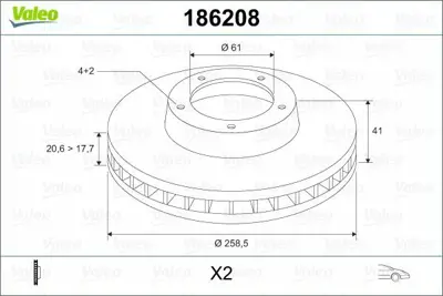 VALEO 186208 Fren Dıskı Ön 4020600QAA, 8201464598
