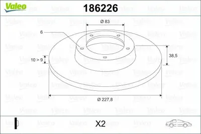 VALEO 186226 Fren Dısk Aynası On Duz 228 Mm R12 Toros 7701466540