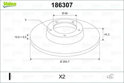 VALEO 186307 Arka Fren Aynası (Dıskı) Laguna Safrane 2,0 - 2,2 7700800003, 7701204296, 7701205845, 7700800002, 7701204295, 7701205844, 8671005980, 8671005979, 8481167, 7701205296