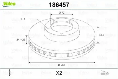 VALEO 186457 On Fren Aynası Havalı Mazda 626 Fs 92>97 Mx 6 92>97 285x5 F32Z1125A, YS8J2C502AA, 3395510, 3958455, 4146389, GA2Y3325X, GA4Y3325X, GA4Y3325XC, GA4Y3325XD, GA4Y3325XH