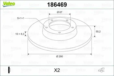 VALEO 186469 Fren Dıskı Arka W203 02>07 Cl203 02>08 S203 02>07 C209 02>09 A209 03>10 A2104231012