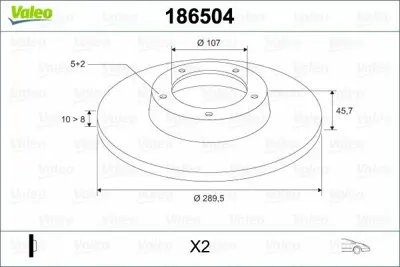 VALEO 186504 On Fren Aynası Duz Vıtara 3 Kapı 1,6 90>98 290x5 5521160A00