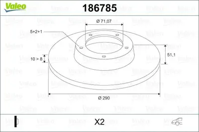 VALEO 186785 Arka Fren Aynası P607 2,0 2,0 Hdı 2,2 Hdı 2,7 Hdı 3,0 V6 02 - 00>olcu: (Cap:290 Kalınlık:10x5dl) 4246V7
