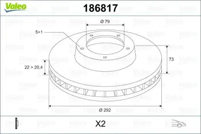 VALEO 186817 Fren Dıskı On Havalı Bmw E81 E82 E87 E88 E90 34116854997