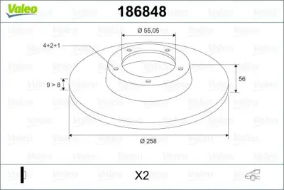 VALEO 186848 Arka Fren Aynası Corolla 1.4 Vvti-1.6 Vvti-1.8 Vvtli 02 1.8 Vvtli 05 258x9x4dl 4243102071