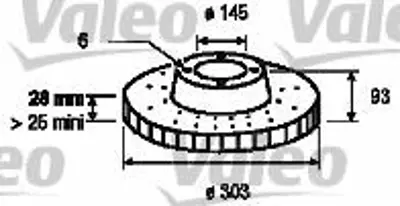VALEO 187146 Fren Dıskı Arka 2E0615601