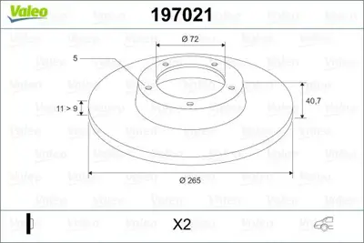 VALEO 197021 Fren Diski Arka X2 Mazda 3 6-2003 Tüm Motorlar C24Y26251D