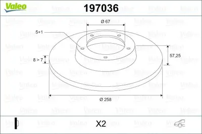 VALEO 197036 Fren Diski Arka X2 Mb Classe A W169 150.160.170.180.200. 160cdı.180cdı.200cdı 04-12 Classe B A1694230912