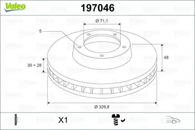 VALEO 197046 On Fren Aynası P407 P607 Ym 2,2 16v 3,0 Sw 04>c5 Iıı C6 3,0 V6 2,2 Hdı 05> (Hava Sogutmalı) 4249A9