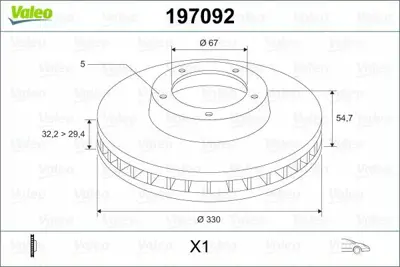 VALEO 197092 Fren Dıskı On 4-Matic W166 15>19 C292 15>19 W251 06>12 A1644211312