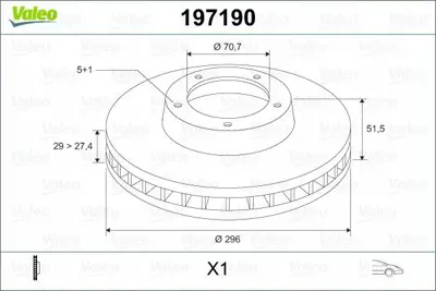 VALEO 197190 Fren Dıskı Ön 20955857, 96625948