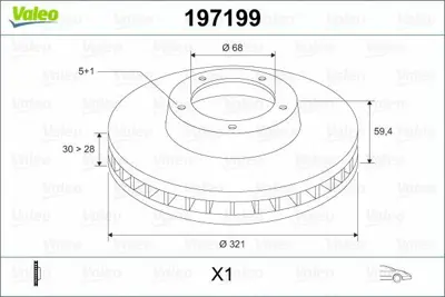 VALEO 197199 Fren Dıskı Ön 4F0615301E