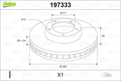 VALEO 197333 On Fren Aynası (Ad) Xm P605 2,0 Srtı - 2,0ı - 2,0ı T - 2,1d - 2,5dt - 3,0 V6 90 4246F4