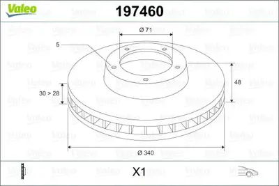 VALEO 197460 On Fren Diski P607 Em Es9j4s (3 0 24v) Olcu: (Cap:309 Kalinlik:32 Genislik:43 1) 424988