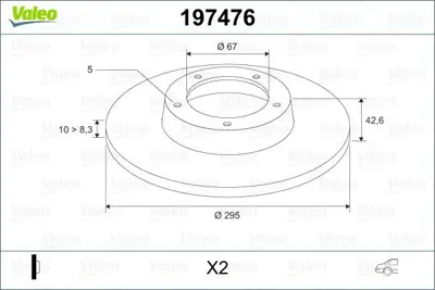 VALEO 197476 Fren Diski Arka X2 Mb A W176 9-2012 . Cla 117 2-2013 A2464230112