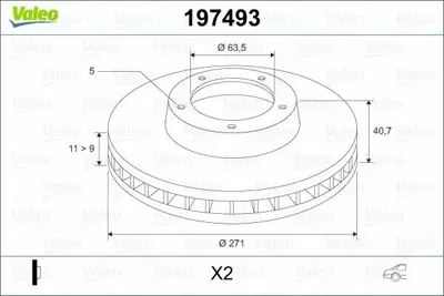 VALEO 197493 Arka Fren Disk Aynasi Focus Iii Cb8 11>14 Focus Iiii Cew 14> Du¨z 271mm 2023618