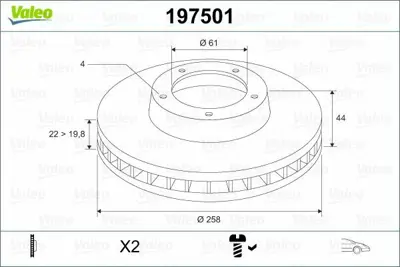 VALEO 197501 On Fren Aynasi (Diski) Clio Iv Symbol Ii Logan Ii Mcv Ii Sandero Ii 0 9 - 1 2 - 1 5dci - 1 6 12> (4 Bijon 258mm) 8450006845, 8450031577, 4154200101, A4154200101, 402061200R, 402063166R, 402067016R, 402067501R, 7701210081, 8660001231