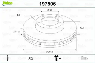 VALEO 197506 Fren Diski Ön X2 Suzukı Swıft Iıı 5531168L00
