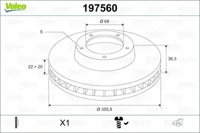 VALEO 197560 Arka Fren Aynası (356x22mm) Audı A6 A6q A7 A8 A8q 10>14 4H0615601P