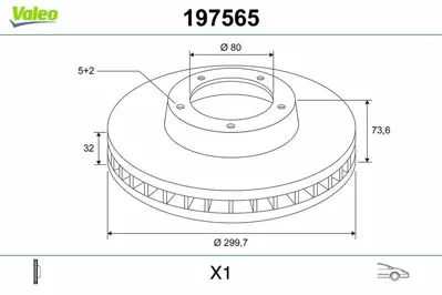 VALEO 197565 Fren Dıskı Ön 4249A6, 51740249