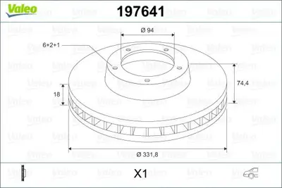 VALEO 197641 Arka Fren Aynası Havalı Pajero 3.2 3.8 V6 4wd 07> 332x6 (1 Adet ) 4615A037