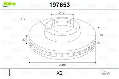 VALEO 197653 Fren Diski Ön X2 Suzukı Vıtara 12.96 03.98 Fren Diski Binek 5521177E00