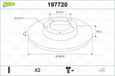VALEO 197720 Fren Dıskı Arka Honda Accord Ix 2014-> Accord Vııı 2008-> 42510TL0G51