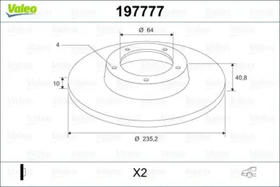 VALEO 197777 Arka Fren Dıskı (Aynası) Duz Mıtsubıshı Carısma 1995-2006 Volvo - S40 95-> V40 95-> Duz (260mm) 30872940, MB699288, MR249356, MR249358, MR913846, MB699289, 308729409, MR249357, PW820195, 4544200920