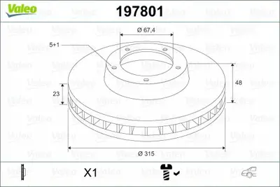 VALEO 197801 Fren Dıskı (Arka) (X1) Opel Insıgnıa 13501314, 569128