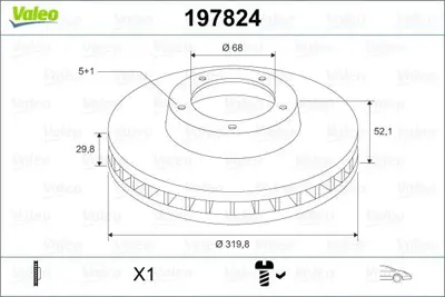 VALEO 197824 On Fren Aynası Havalı Sağ Sol Audı A4 A5 Q5 (320x30mm) 08>> L8R0615301, 8K0615301A, L8KD615301A, L8K0615301, 4GD615301, 8K0098301G, K52124762AD, 45251SEAE00, 45251S1AE40, 8K0098301H