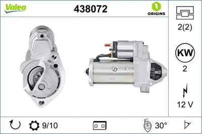 VALEO 438072 Mars Motoru 12v 10 Dıs A4 A6 Passat Transporter Iv 1,8 - 1,9 - 2,0 68911024GX