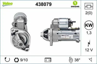 VALEO 438079 Mars Motoru (12v 1,3kw 9 Dıs) A-Class W168 99>04 B-Class W245 05>11 51511101
