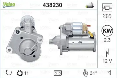VALEO 438230 Mars Motoru Focus Iı 1,6tdcı 09>11 Volvo C30 10>12 S40 Iı V50 V70 Iıı 10> S60 Iı S80 Iı V60 11> 1,6t 1687623