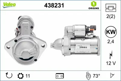 VALEO 438231 Mars Motoru 12v 11 Dıs Vw Crafter 06>16 76911023BX