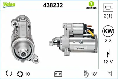 VALEO 438232 Mars Motoru 12v 10 Dıs Audı V6 V8 Tdı (B8 - D4 Motor) 59911022X