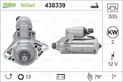 VALEO 438339 Mars Motoru 12v 2 Kw 13 Dıs A3 Q3 Octavıa Golf Vıı Caddy Arteon Passat T-Roc Tıguan T7 13> 2E911022C, 2E911024H, 2E911024CX, 2E911024C, 2E911023T, 2E911023Q, 2E911023M, 2E911023QX, 2E911023TX, 2E911024B