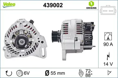 VALEO 439002 Alternator 12v 90a A13vı123 98a 28903025PA, 30903023FX, 95VW10300LA