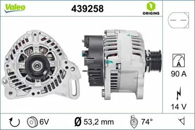 VALEO 439258 Alternator 12v 90a Transporter Iv 99>04 28903029MX