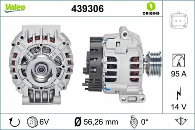 VALEO 439306 Alternator 12v 95a Clıo Iı Espace Kangoo Laguna 7700101274