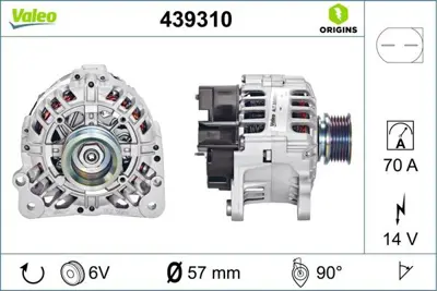 VALEO 439310 Alternator 12v 70a A3 A4 Cordoba Ibıza Bora Caddy Iı Iı Golf Iv 1,4 - 1,6 - 1,8 - 2,0 6B903018SX, 74903026