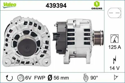VALEO 439394 Alternator 12v 125a Laguna Iı 1,8 - 2,0 16v 8200112065