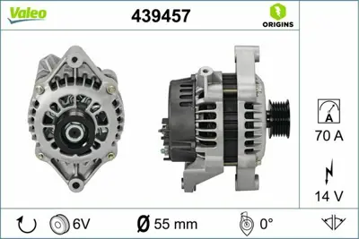 VALEO 439457 Alternator 14v 70a Ascona C Astra F H G Corsa A Combo Kadett Vectra A B Tıgra 1.4 - 1.6 - 1.8 6204008