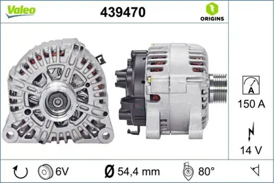 VALEO 439470 Alternator 12v 150a C5 C6 C8 P406 P407 J5 Clıo Iı Laguna Iı 2,5 - 3,0 9632489280, 9645865080, 9645865180
