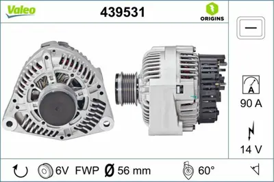 VALEO 439531 Alternator (14v 90a) V-Class 638-2 96>03 Vıto 638 97>03 A010154490280