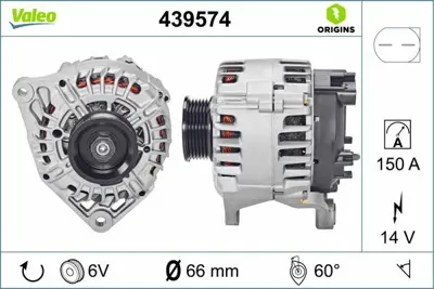 VALEO 439574 Alternator 12v 150a Audı A4 99>05 A6 02>05 Passat 00>05 6C903016BX